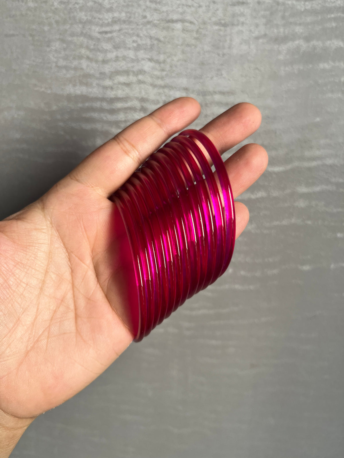 Jelly Bangles (Dark Pink) 12 Bangles