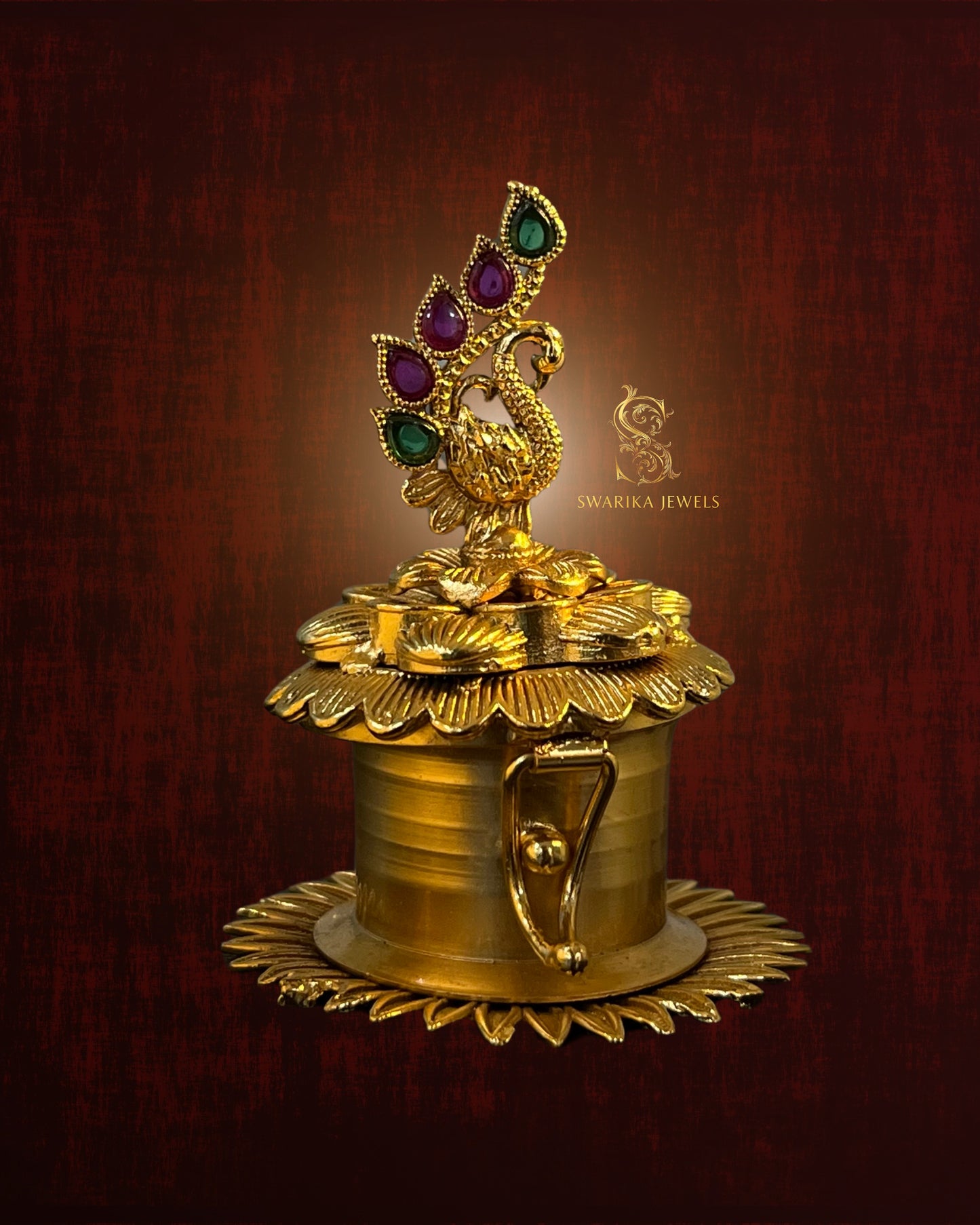 Peacock Small Kumkum Box