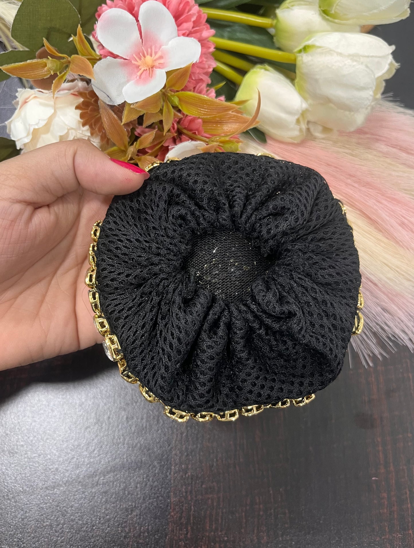 Kundan Bling Bun Strecthable (Elastic)