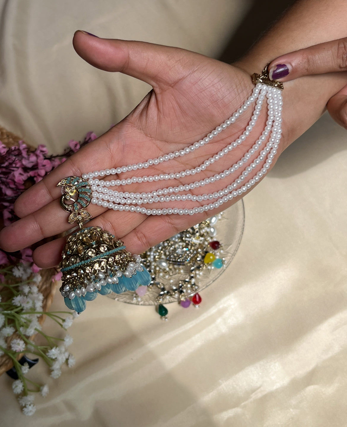 Blue Earring and Chain