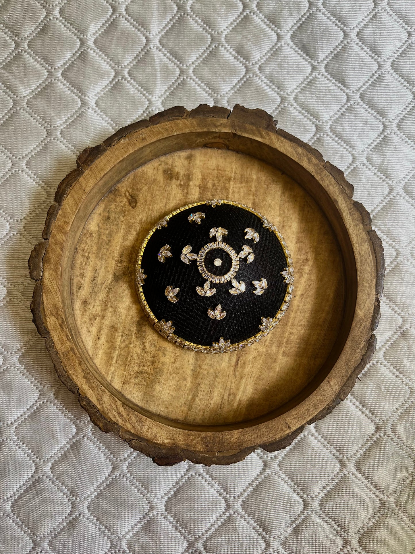 Black Stretchable Fulkari Bun