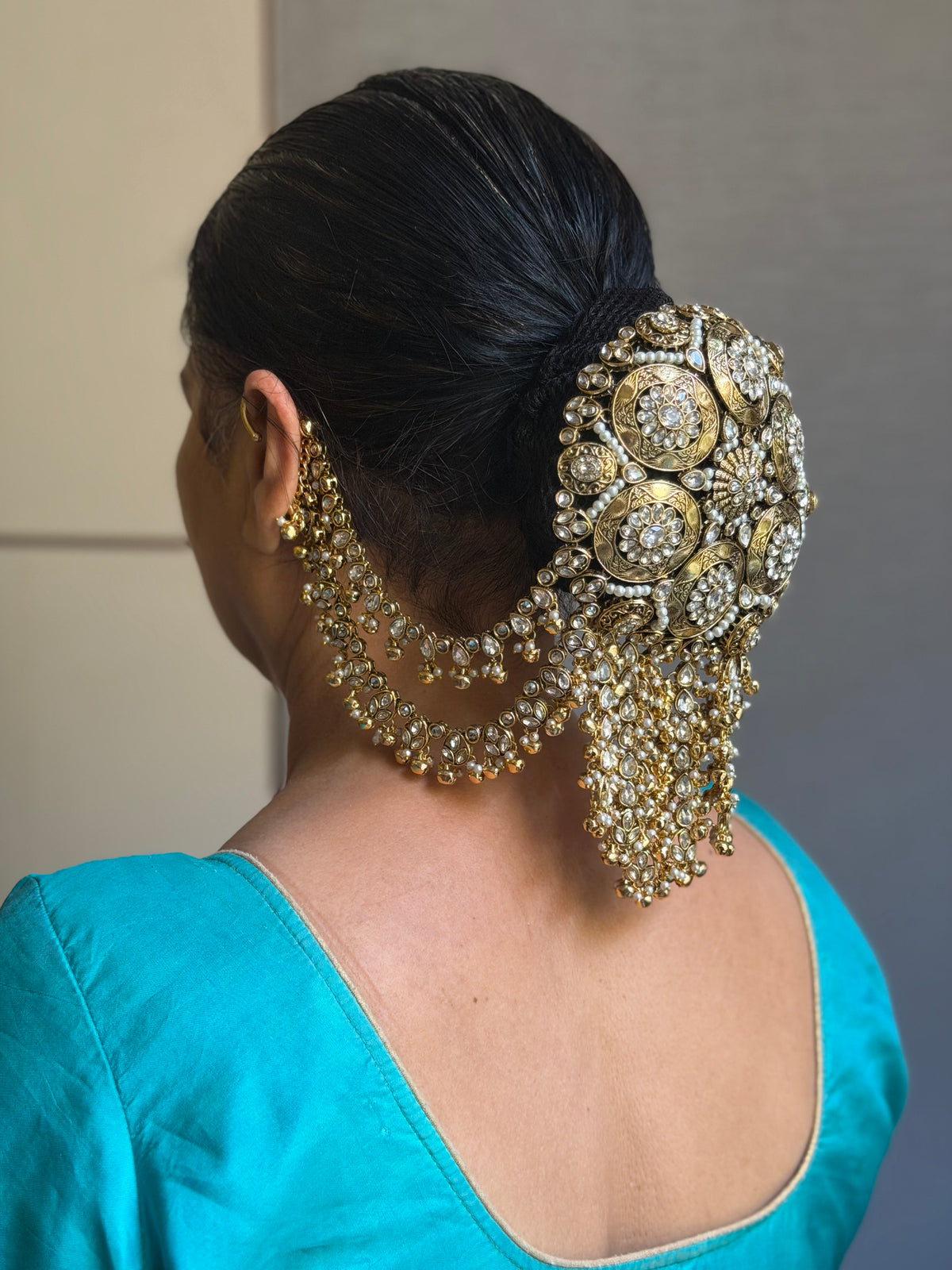 Bridal Bun with Earchain