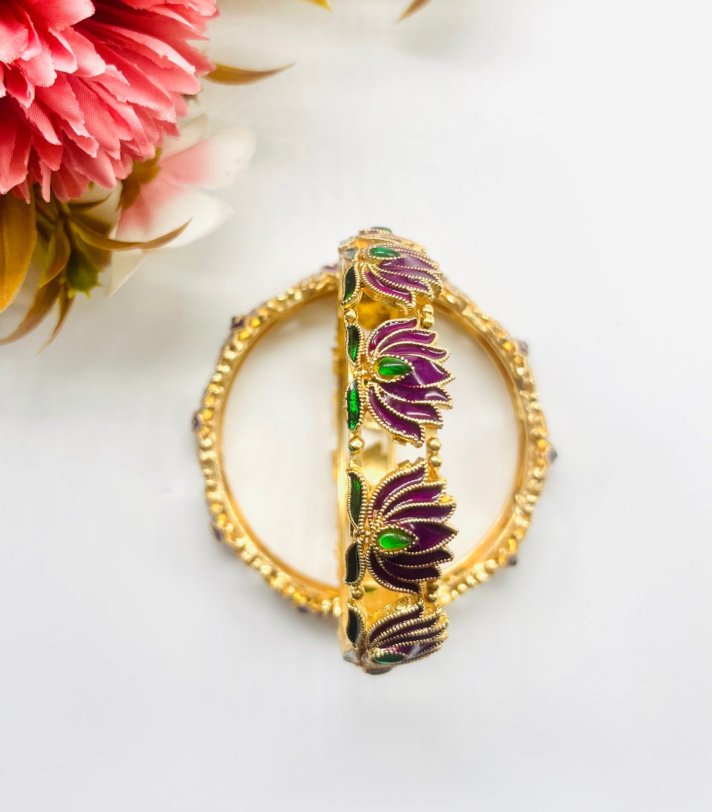Purple lotus bangle