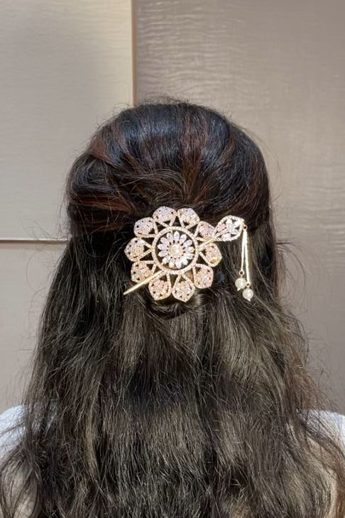 Rose Gold Flower Mini Bun (metal)