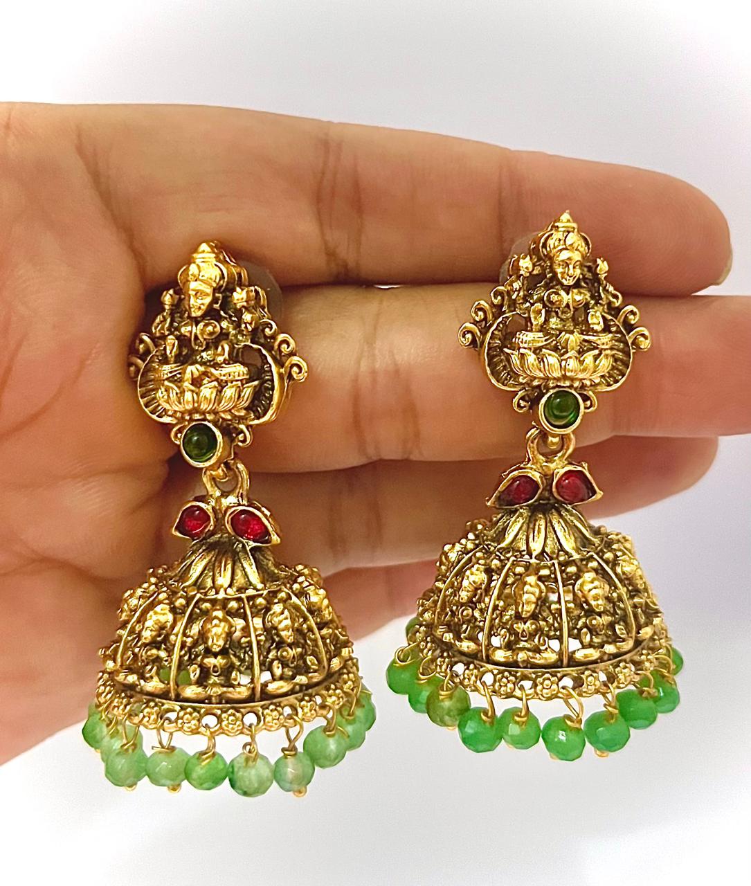 Green Temple Earring