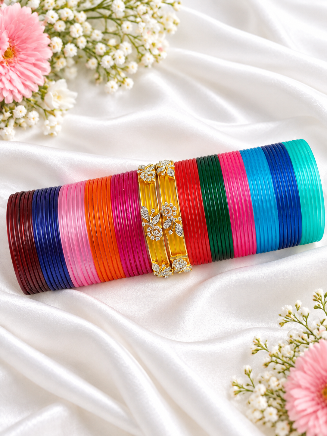 Interchangeable bangle set B (72 bangles + 2 kadas)