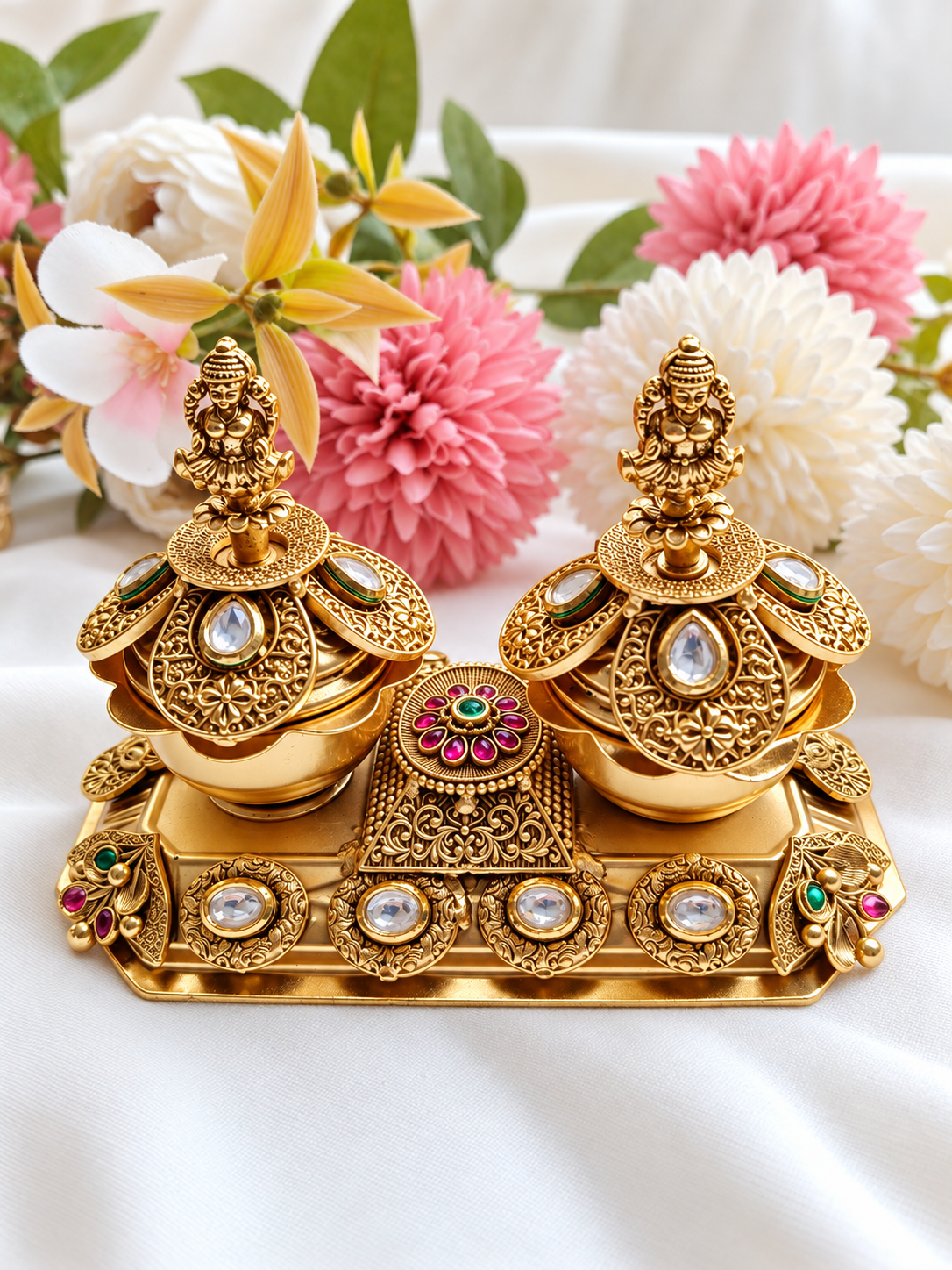 Lakshmi Double Kumkum Box