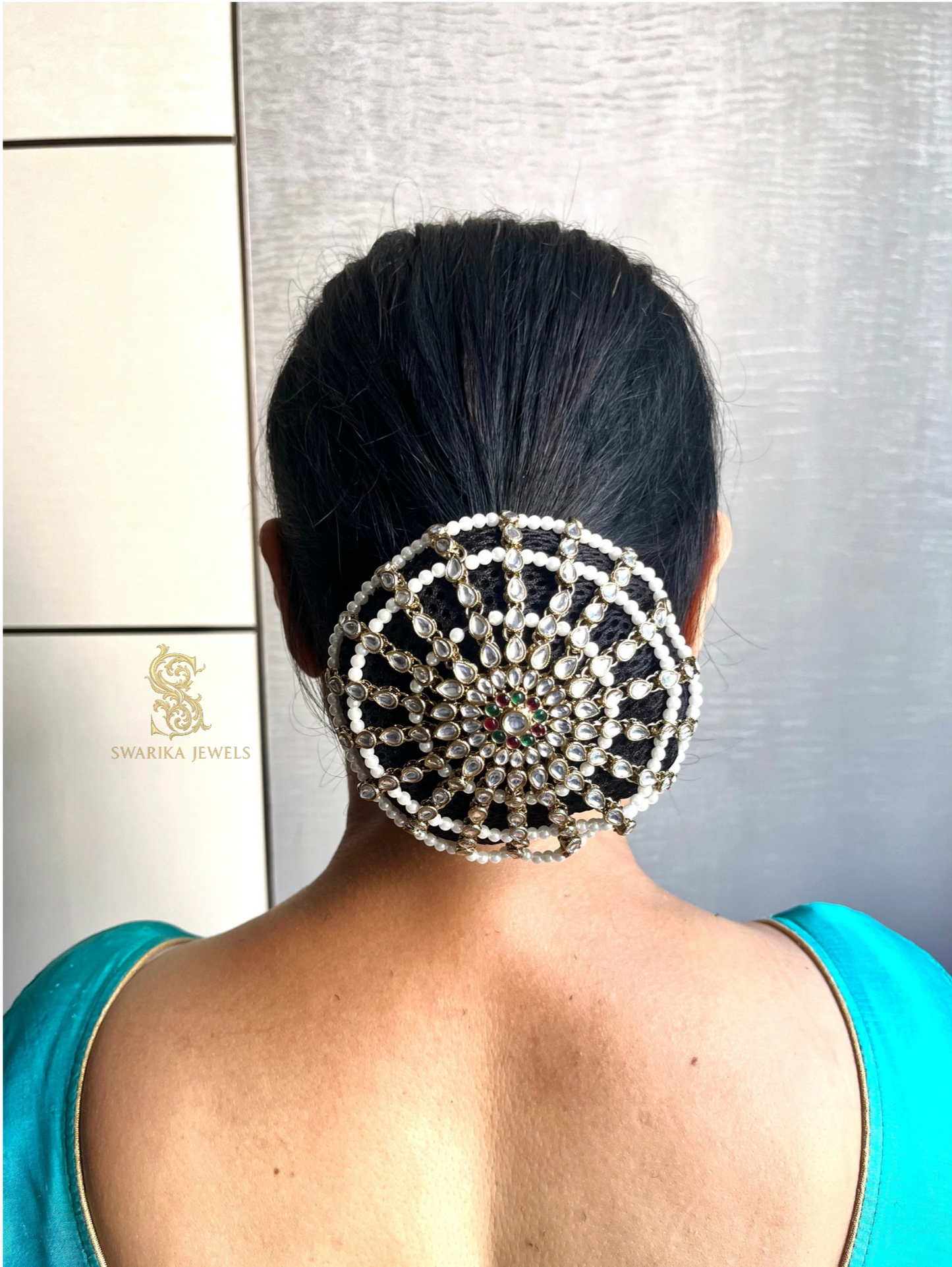Green Pink Elastic Bun (detachable)