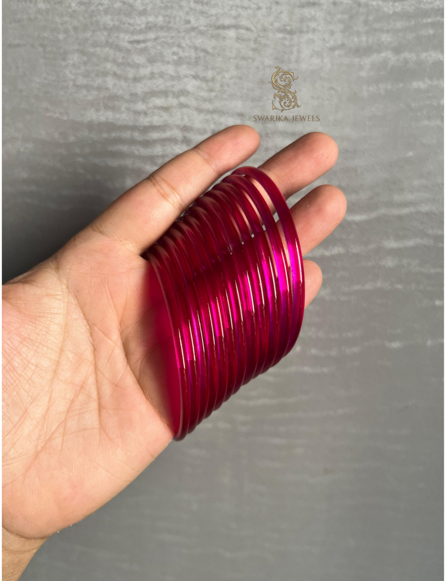 Jelly Bangles (Dark Pink) 12 Bangles