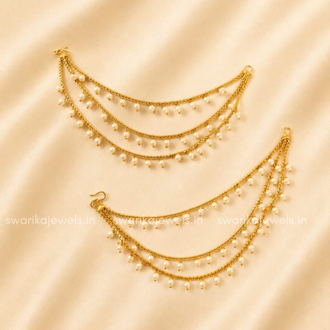 Ear chain pearl and gold
