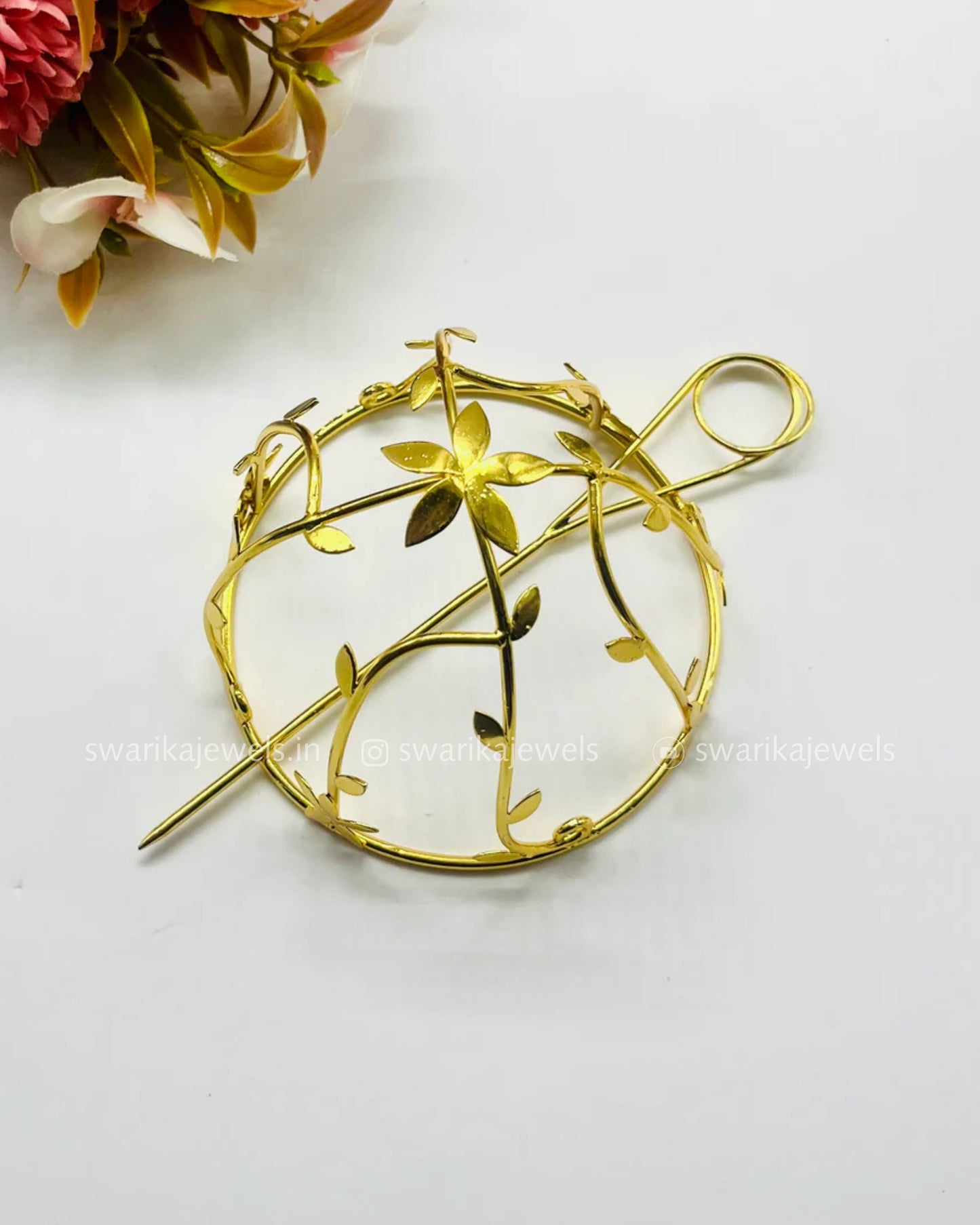 Gold Single FLOWER Bun (metal)
