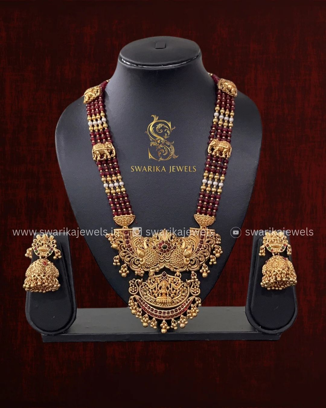 Lakshmi Large Haram Maroon