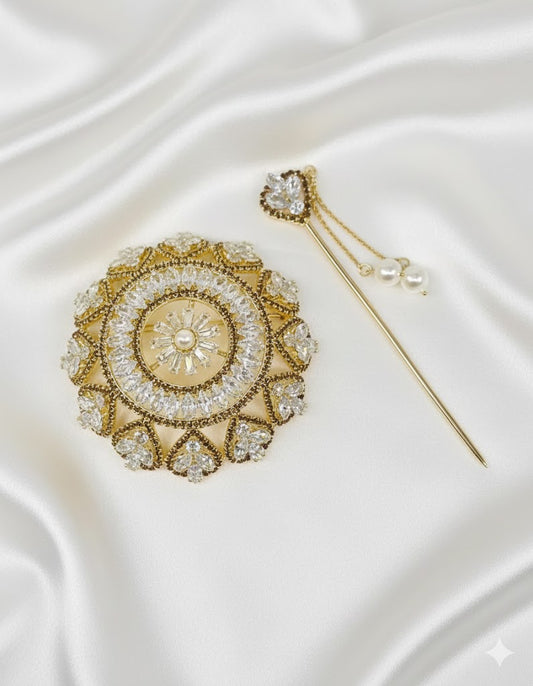 Gold Crystal Mini Bun (metal)