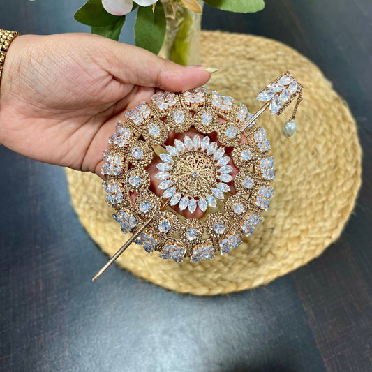 Small Rose Gold Hair Bun (metal)