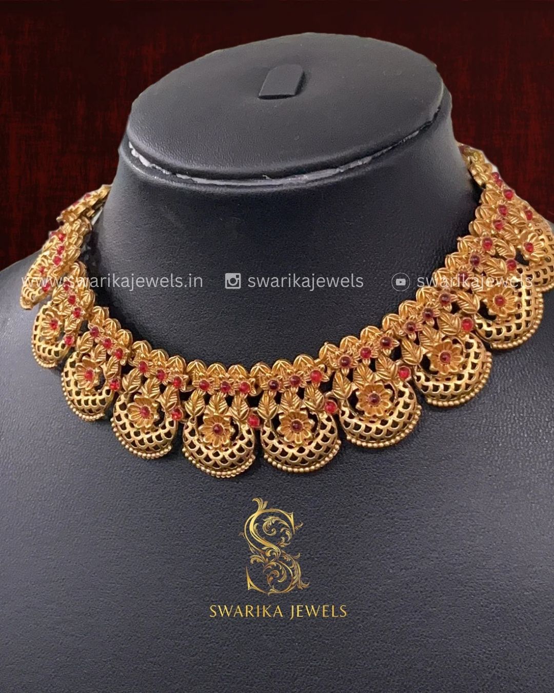 Antique Flower Necklace (Multi Coloured)