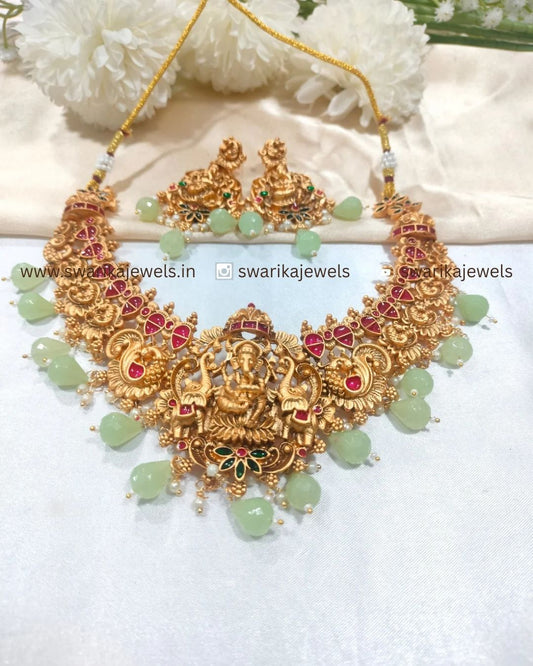 Ganpati Necklace (Green)