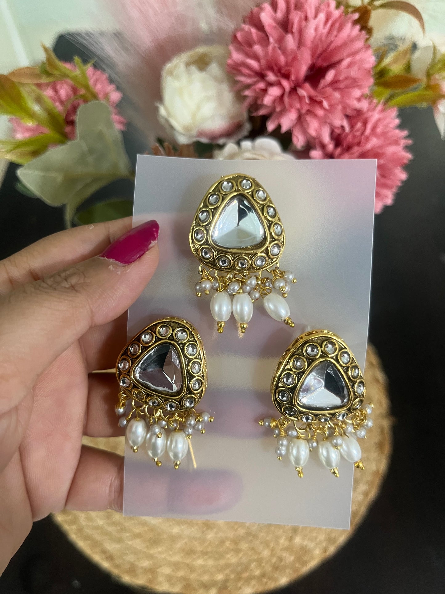 Kundan hairpin (set of 3)