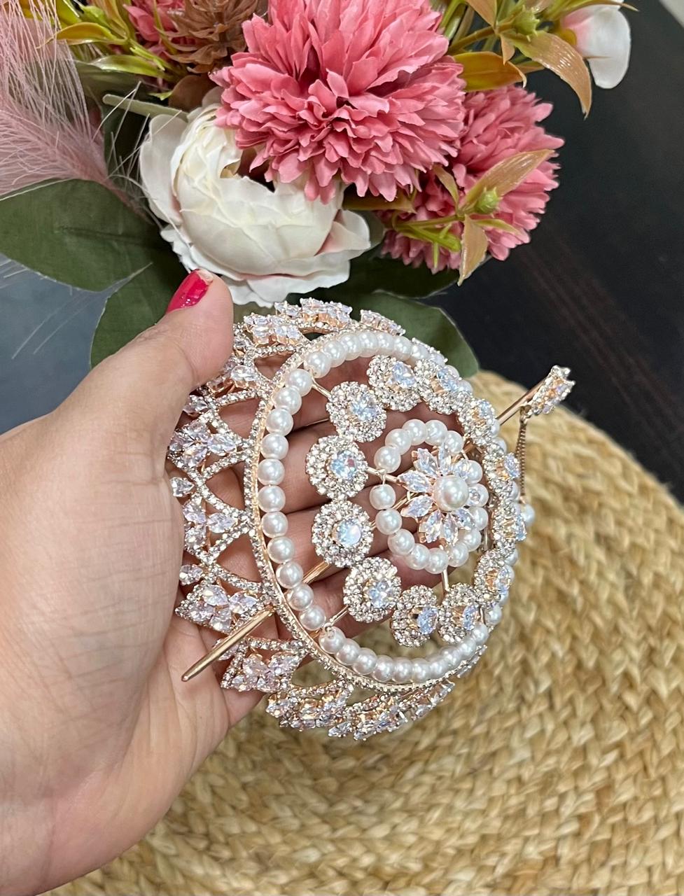 Pearl Rose GOLD Bun Medium (metal)