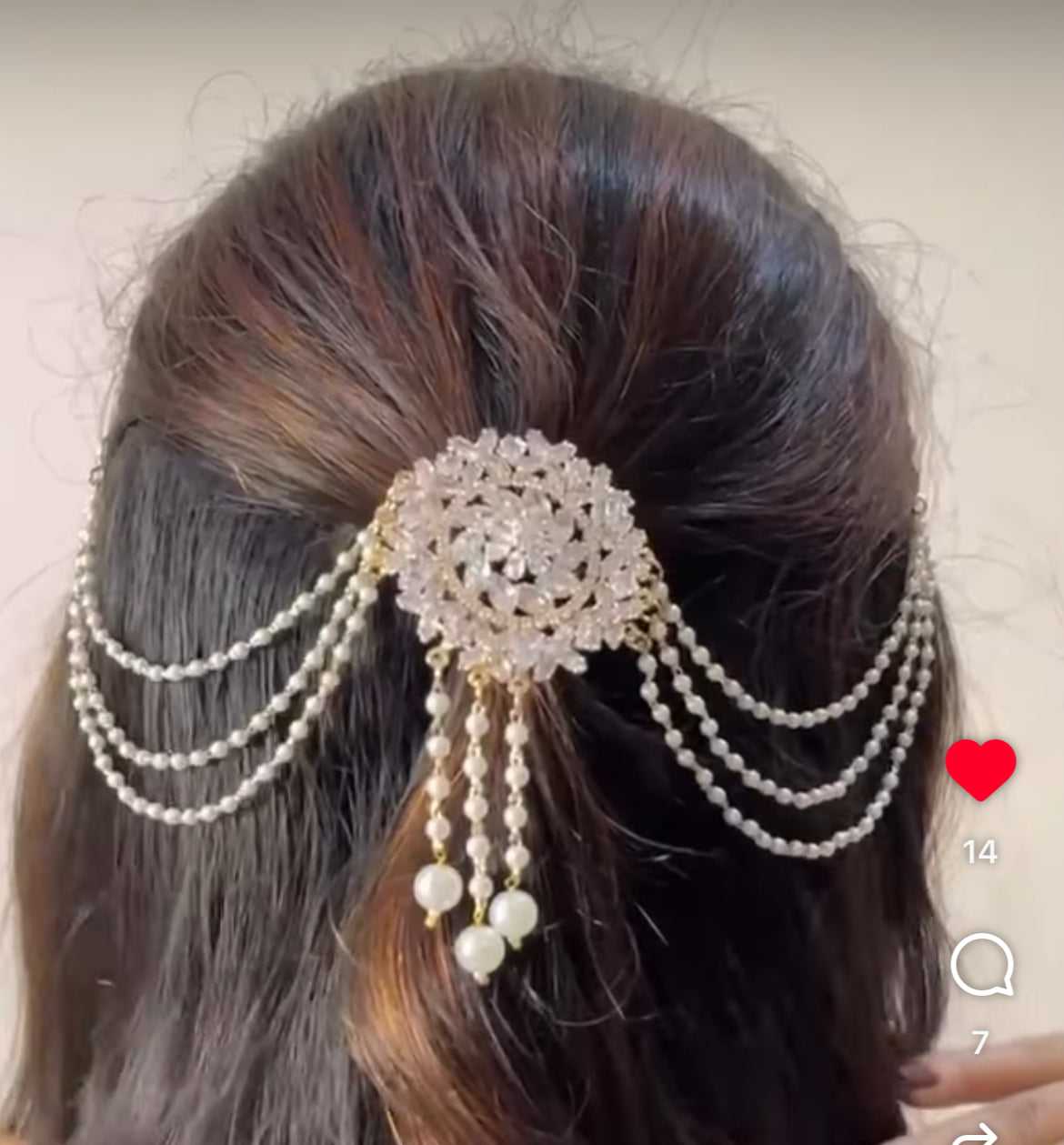 Crystal hairpin with chain