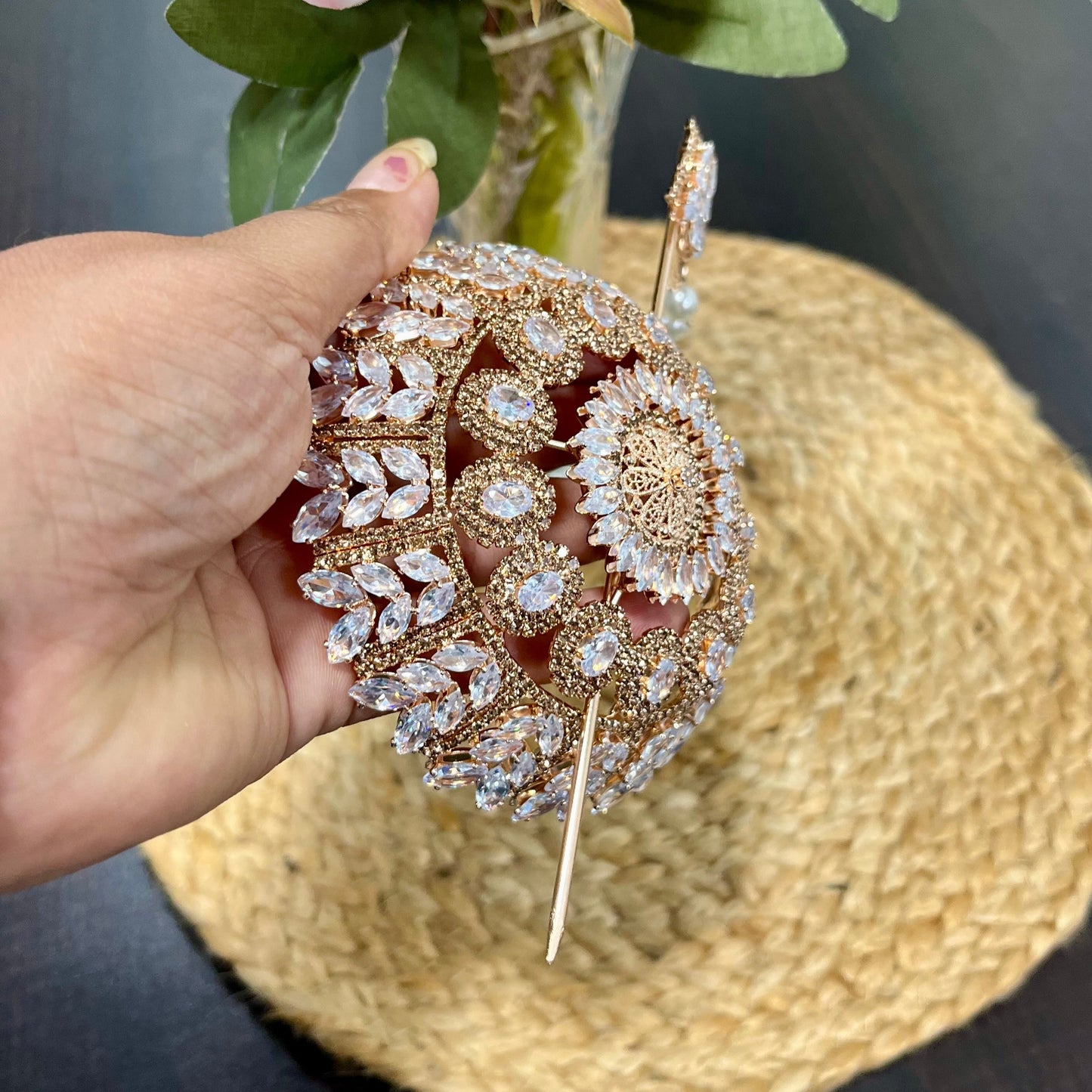 Small Rose Gold Hair Bun (metal)