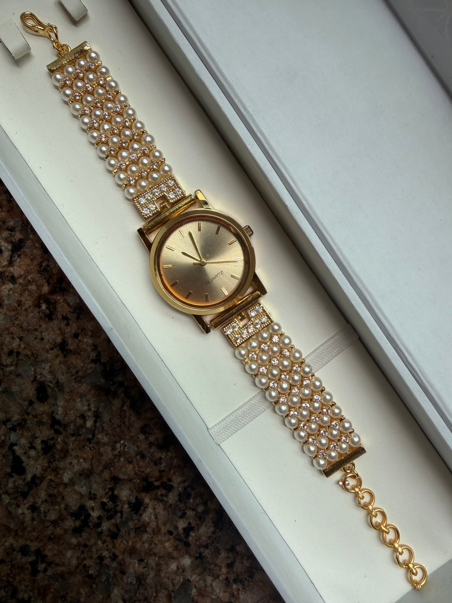 White bead Watch