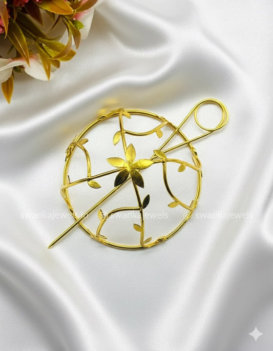 Gold Single FLOWER Bun (metal)