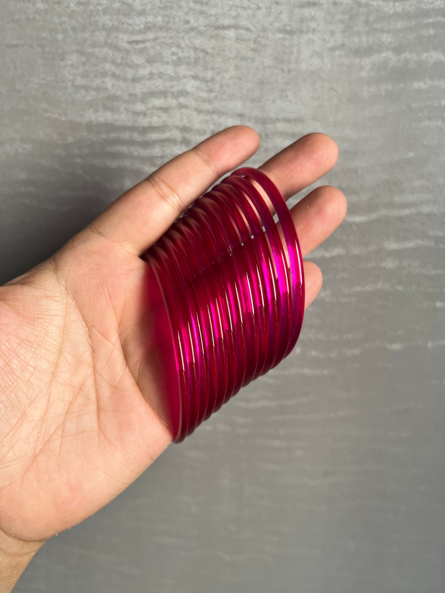 Jelly Bangles (Dark Pink) 12 Bangles