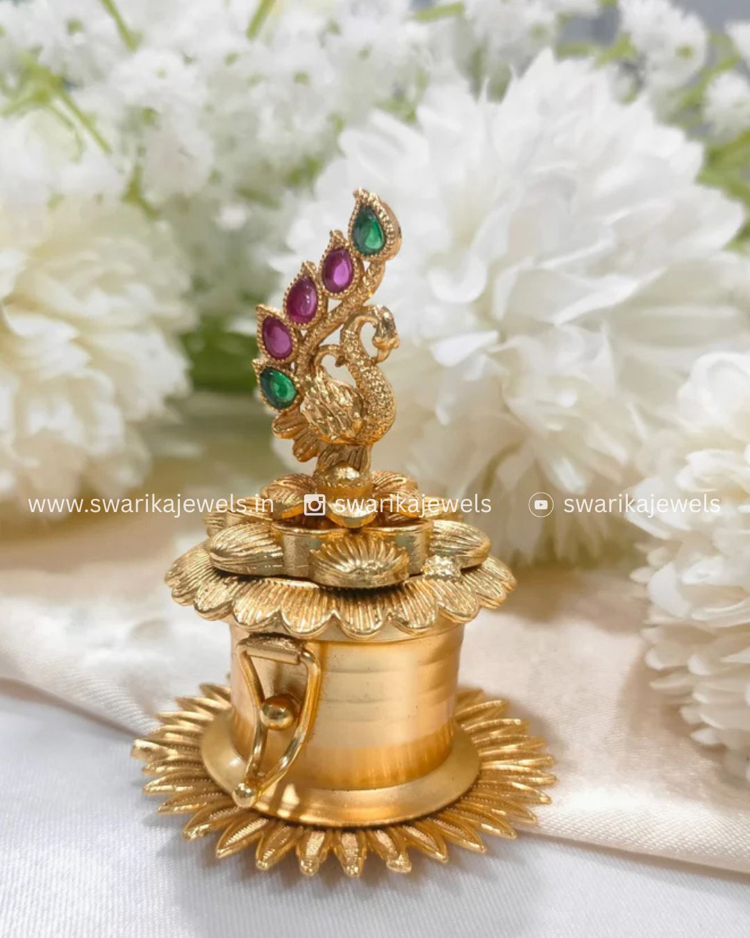 Peacock Small Kumkum Box