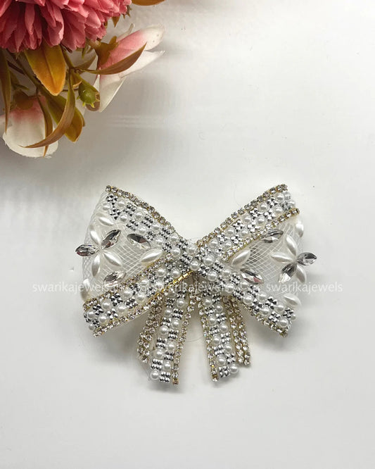 Bow Gold and Silver Hair Clip