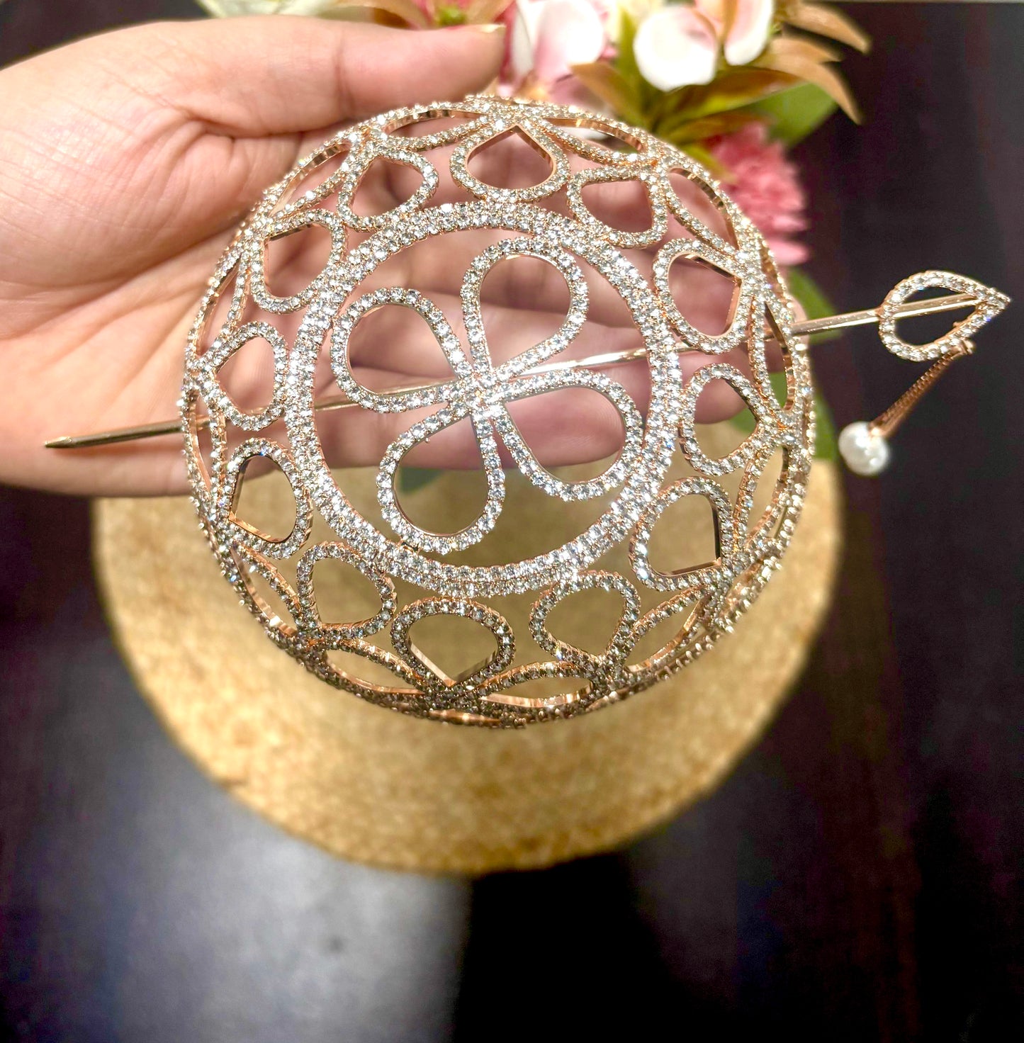 Large Rose GOLD Party Bun (metal)