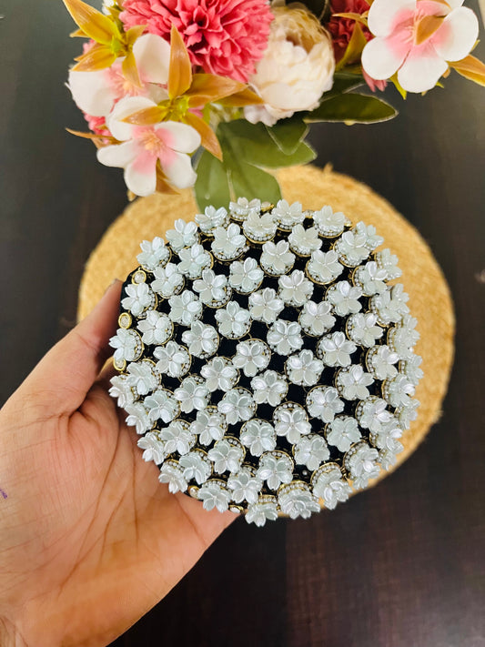 Blue Full flower applicate BUN (fairytale)