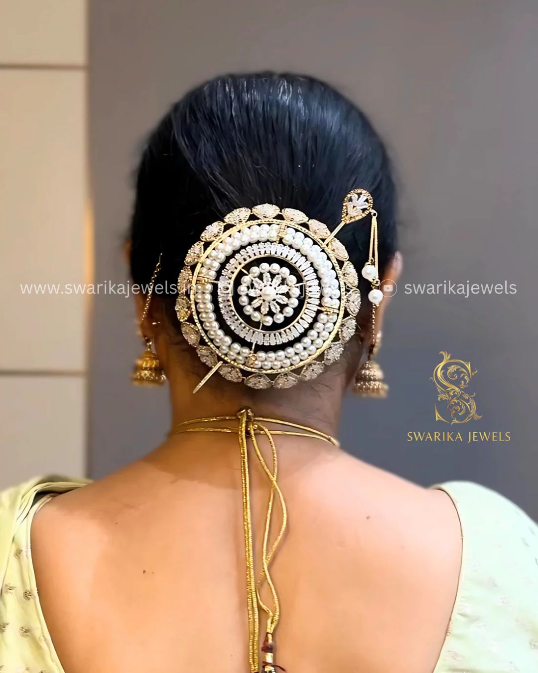 Large  Pearl Gold bun (metal)