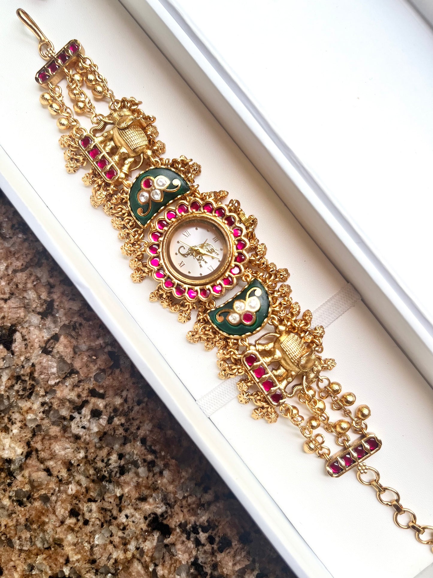 Elephant Watch (White and Pink)
