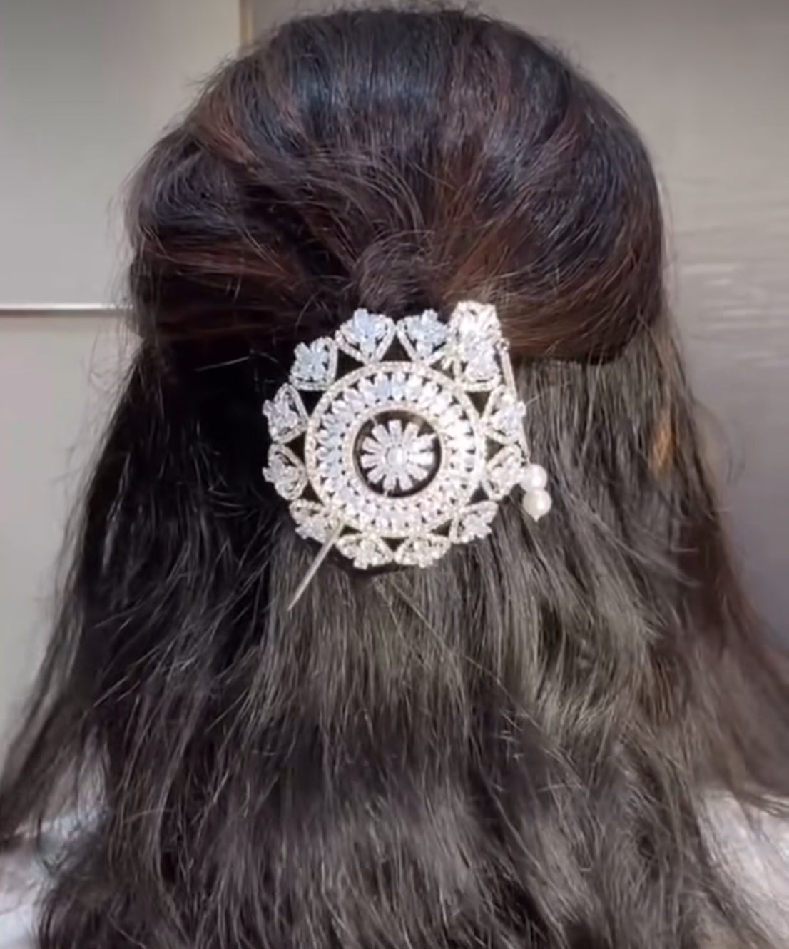 Silver Crystal Mini Bun