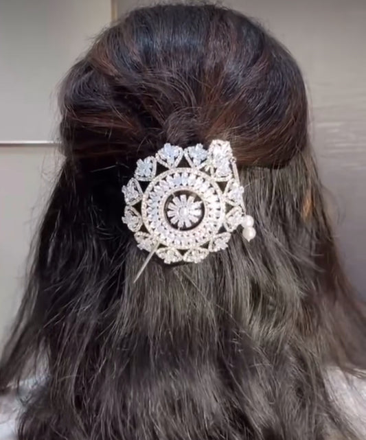 Silver Crystal Mini Bun