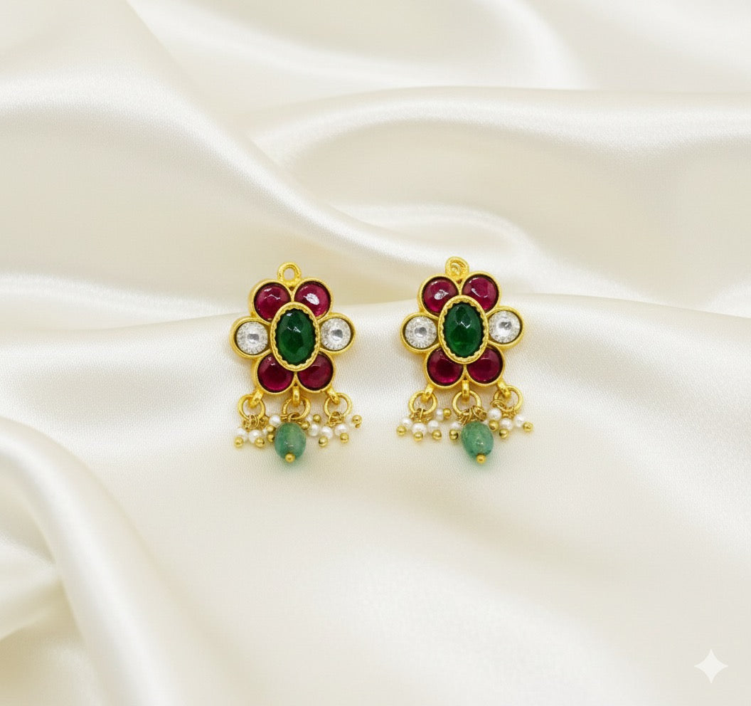 Pink and Green Flower Bugadi