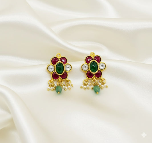 Pink and Green Flower Bugadi