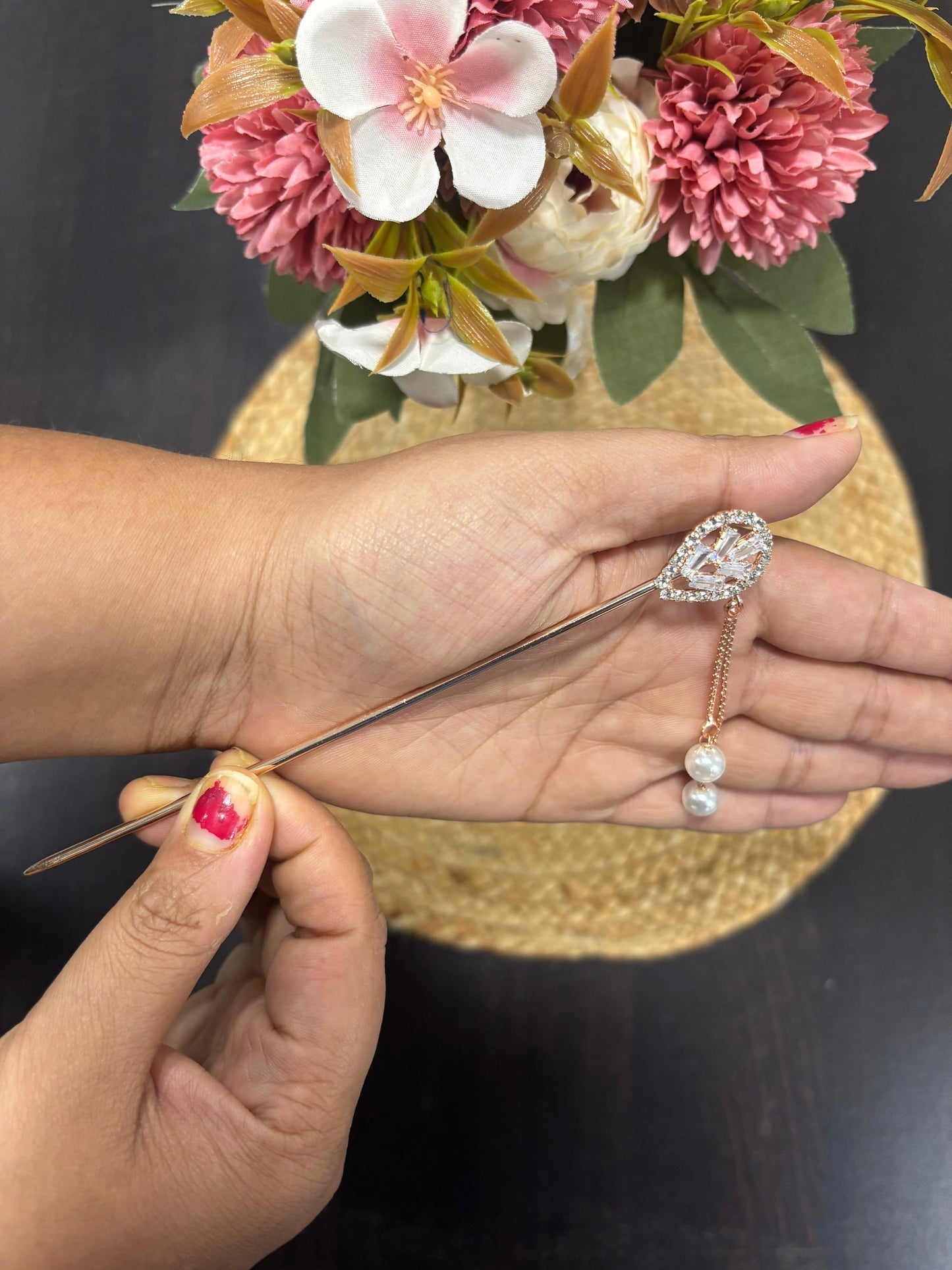 Large Pearl ROSEGOLD Bun (metal)