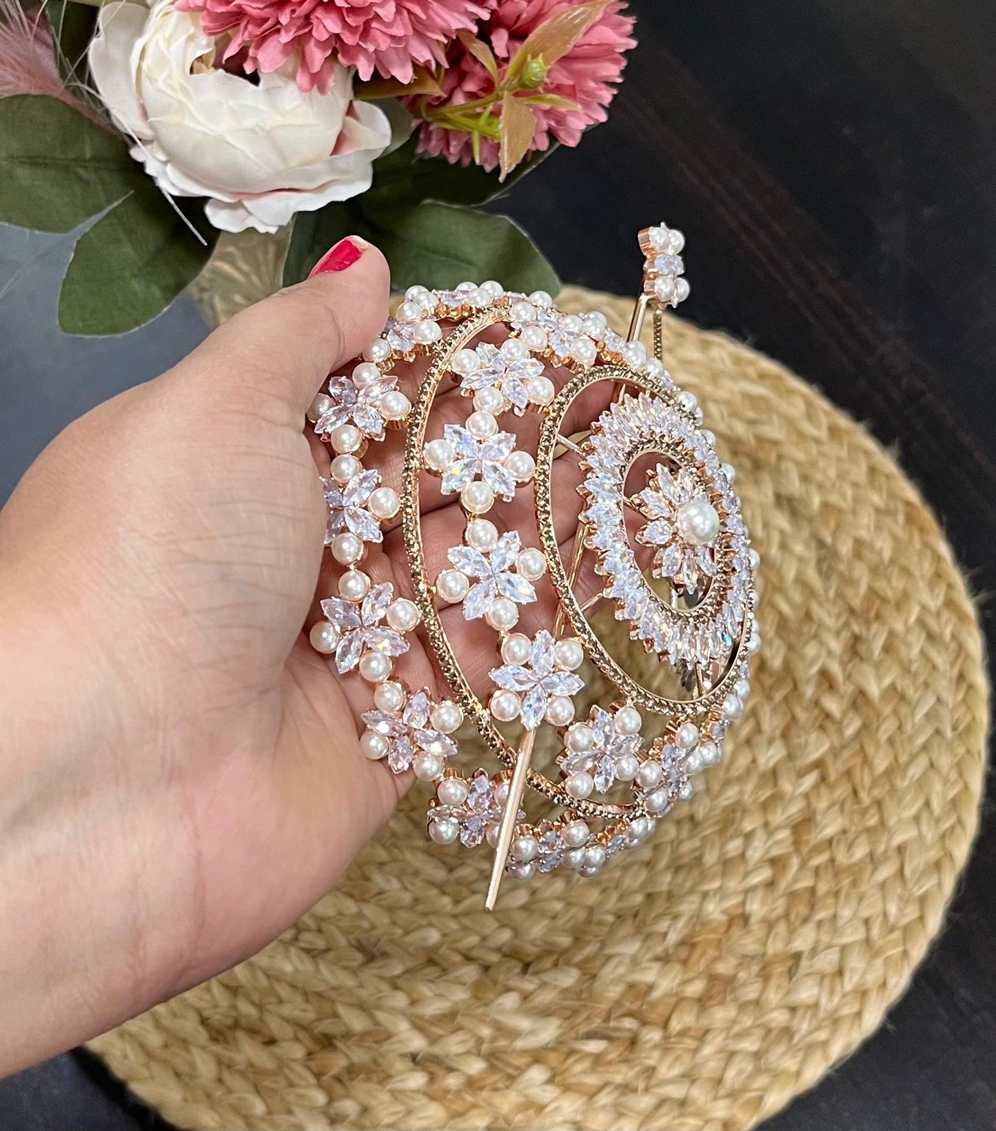 Large Rose Gold HairBun (metal)