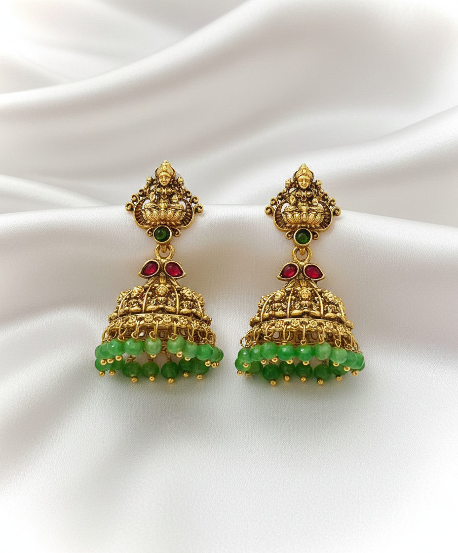 Green Temple Earring