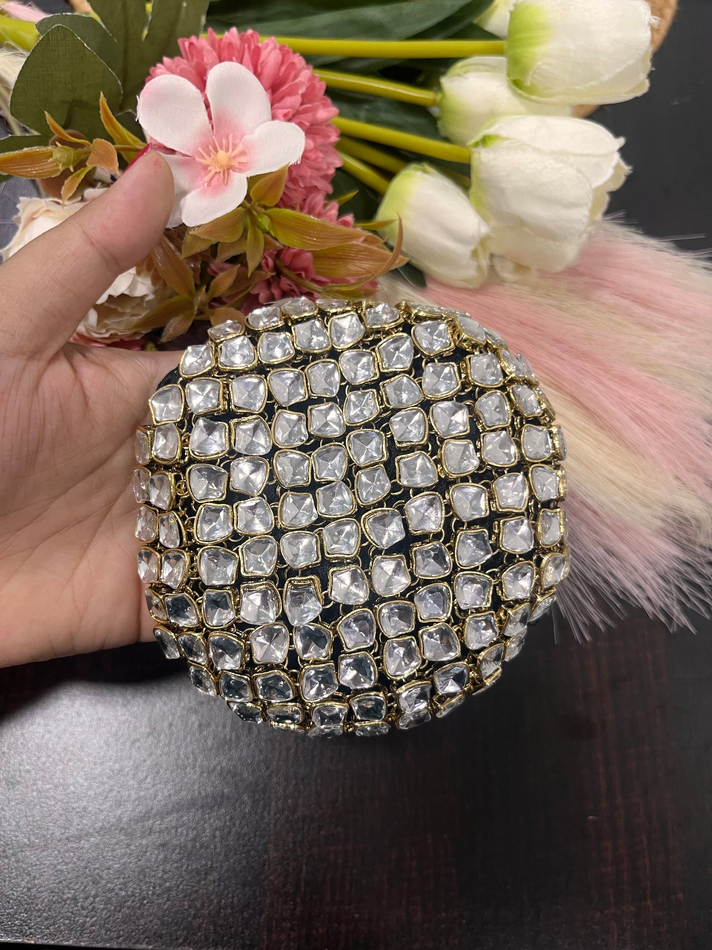 Kundan Bling Bun Strecthable (Elastic)