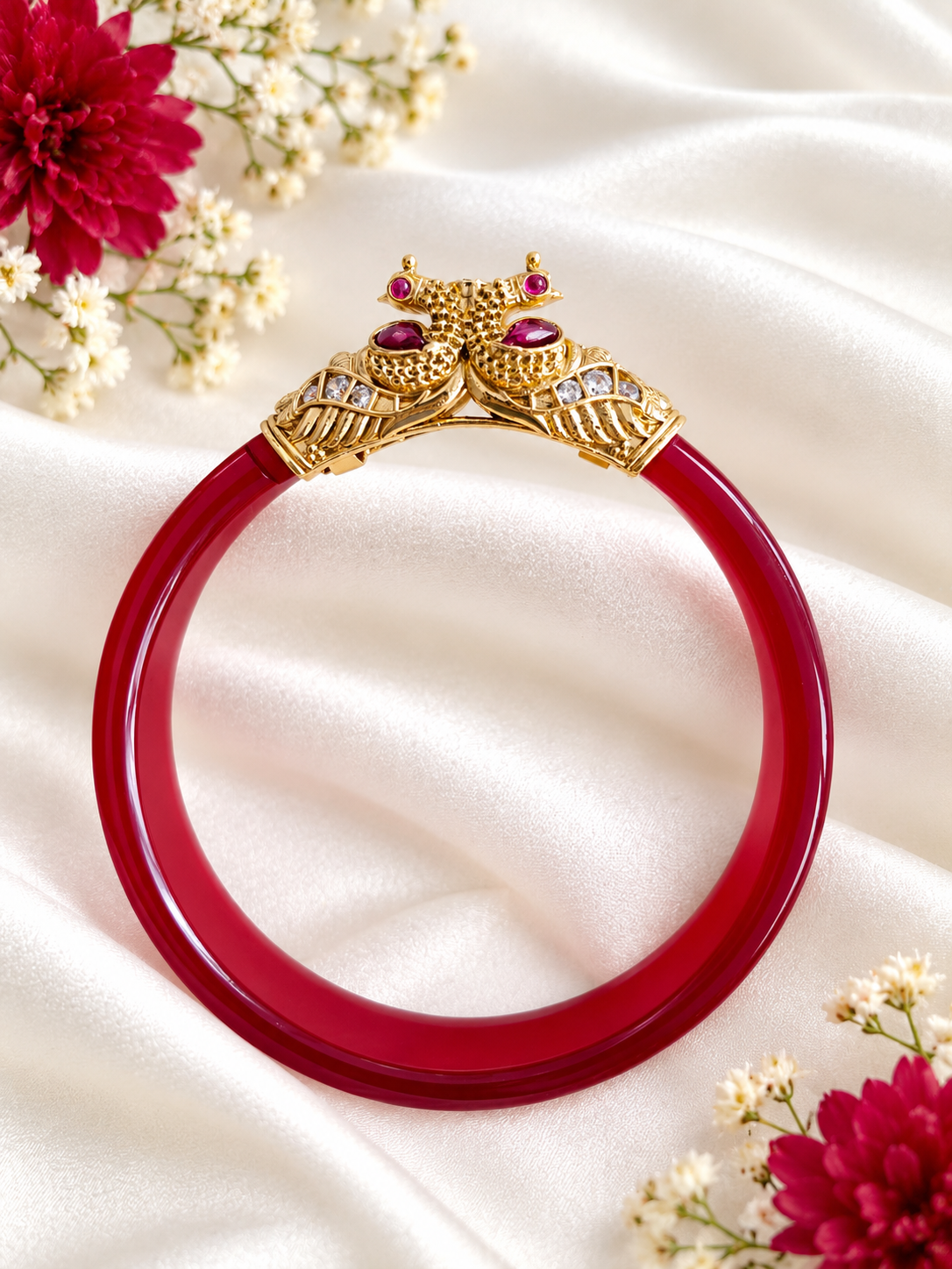 Peacock Ad Pink (24 Bangles + 2 Kadas)