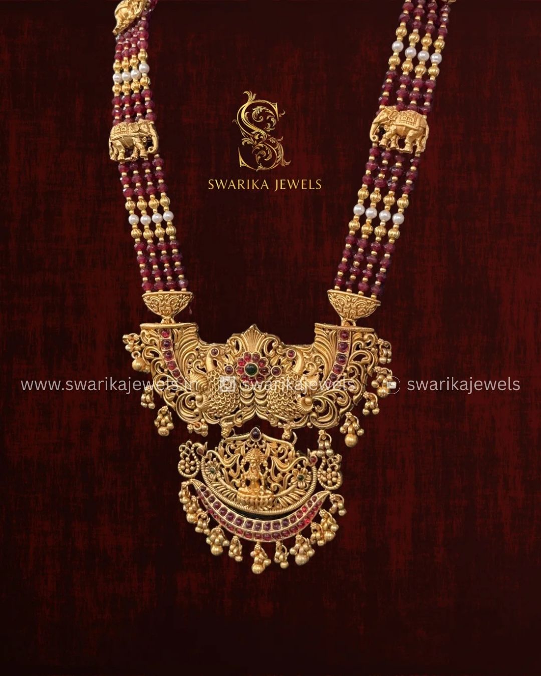 Lakshmi Large Haram Maroon