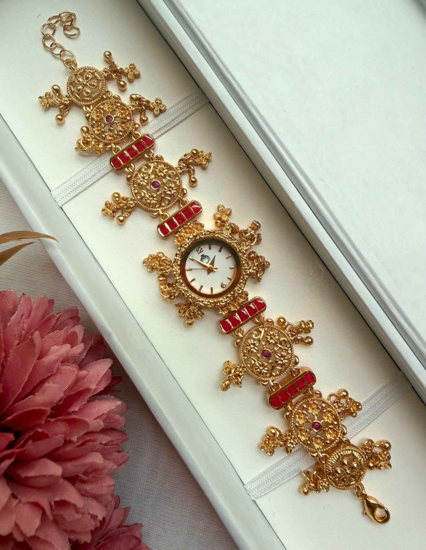 Tiara Watch (gold and red)