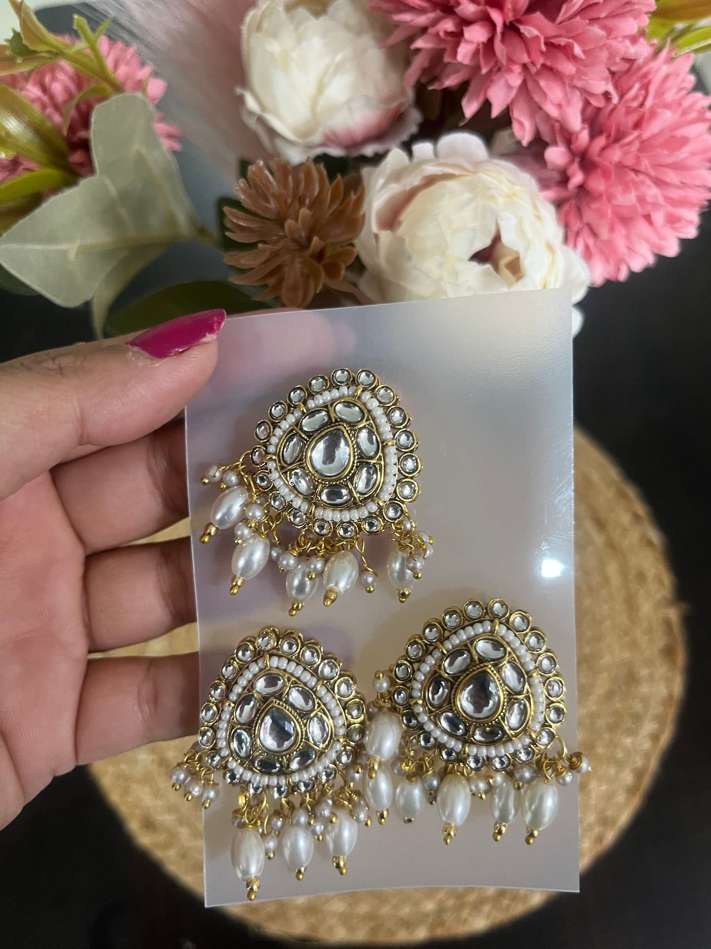 Kundan rajwadi hairpin (set of 3)