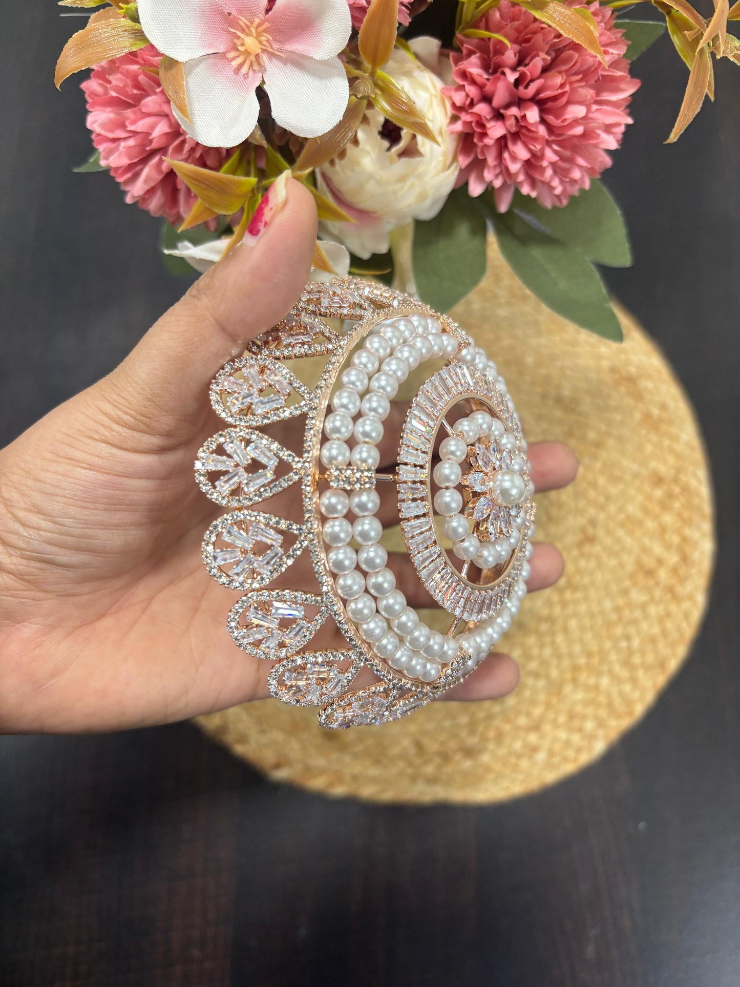 Large Pearl ROSEGOLD Bun (metal)