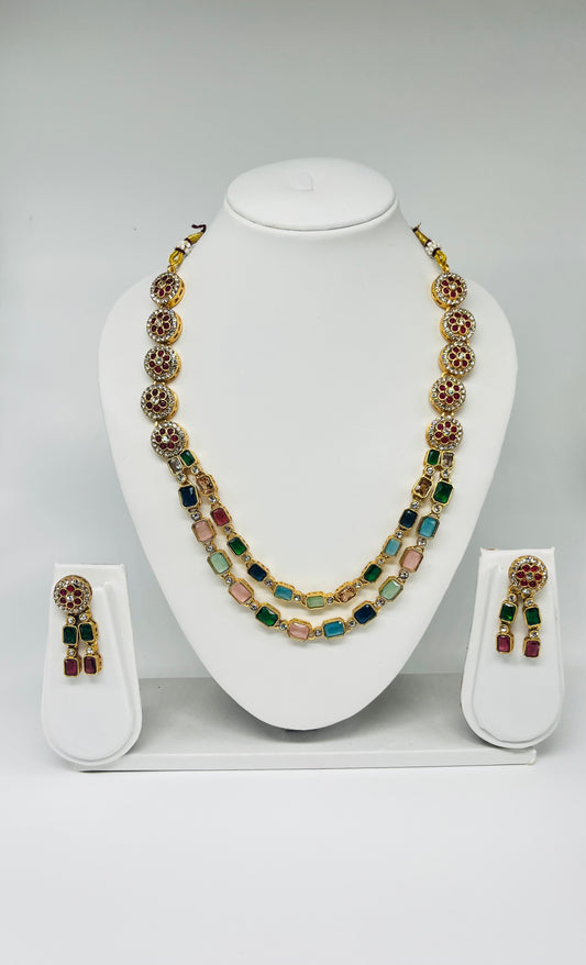 Multi Colored Double Layer (Line Mala)