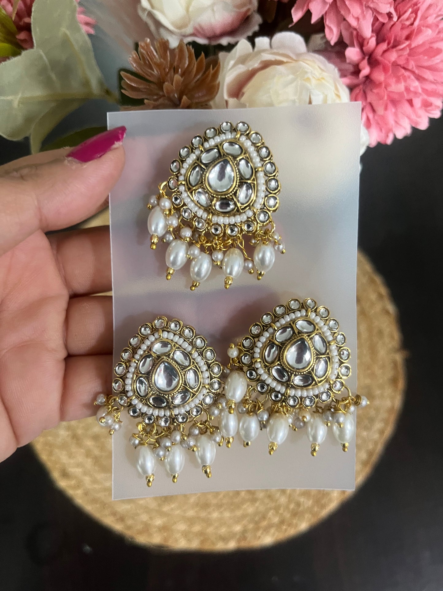 Kundan rajwadi hairpin (set of 3)