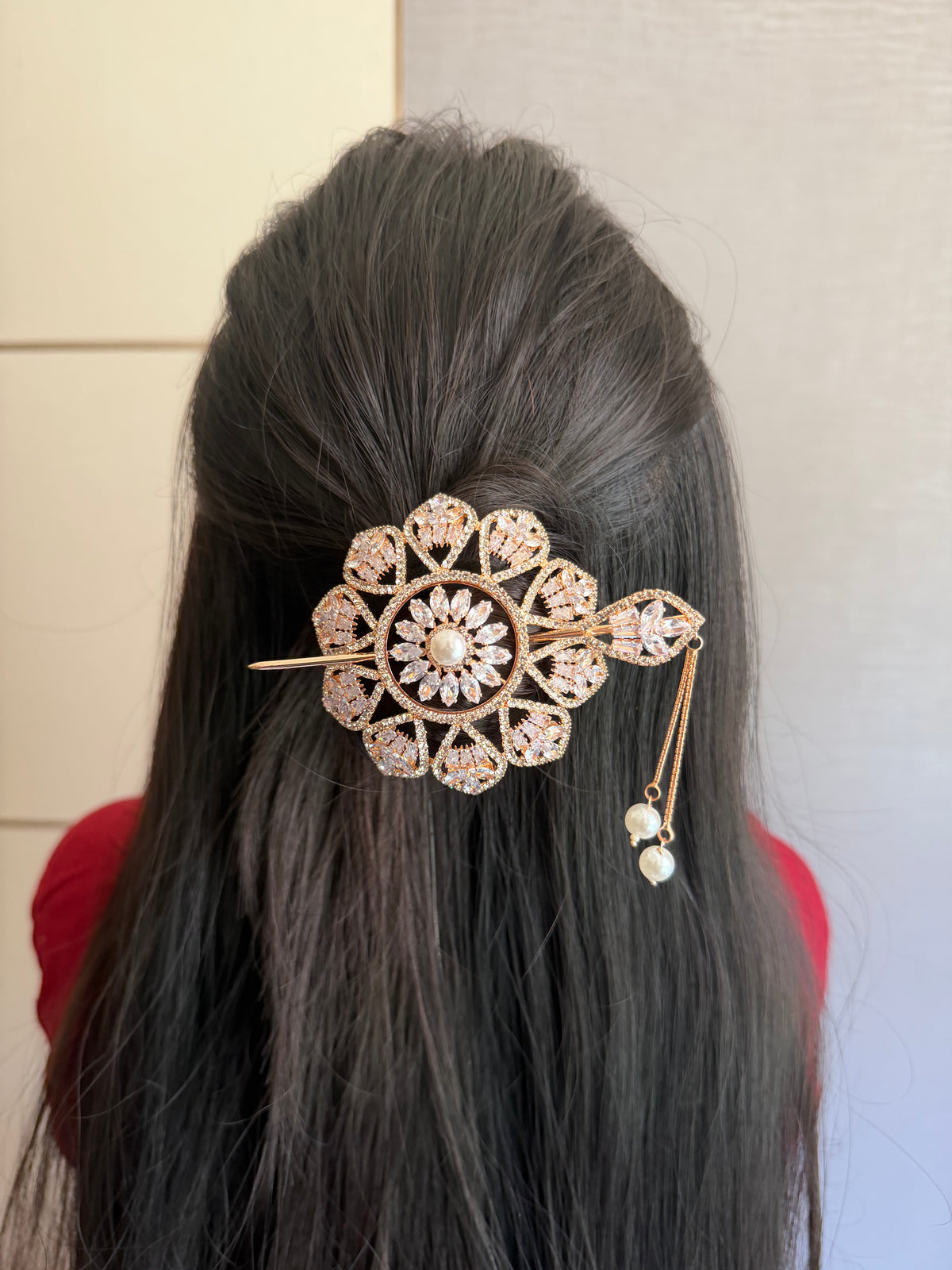 Rose Gold Flower Mini Bun (metal)