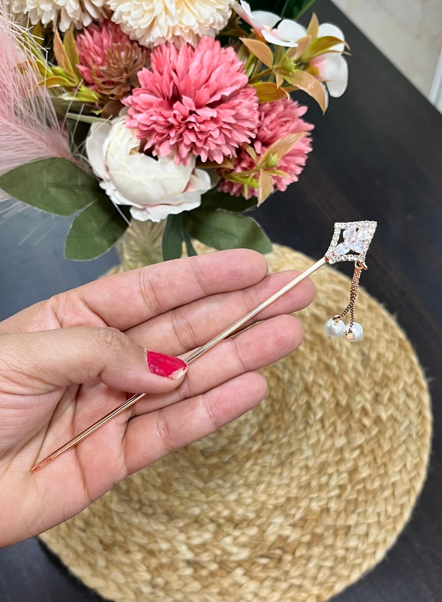 Pearl Rose GOLD Bun Medium (metal)